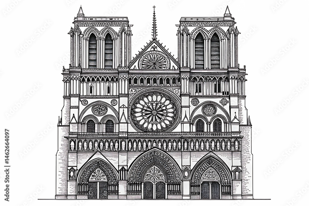 Fototapeta premium Notre dame cathedral mandala 