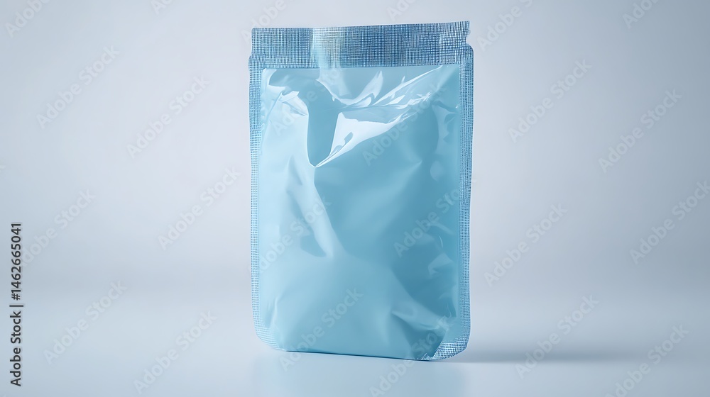 Light Blue Pouch Packaging Mockup. Light Blue Pouch Packaging Mockup.