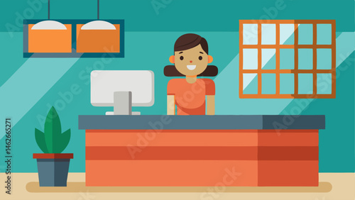 A reception desk complete with a friendly receptionist sat at one end of the lobby.