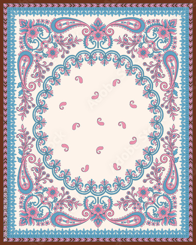 Obraz na płótnie napkin ornamental round frame with lace w salonie