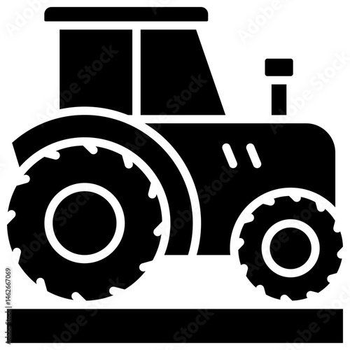 Tractor glyph icon