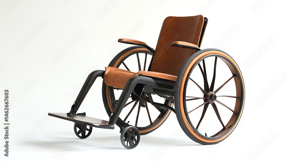 Fototapeta premium Elegant Wooden Wheelchair Design.
