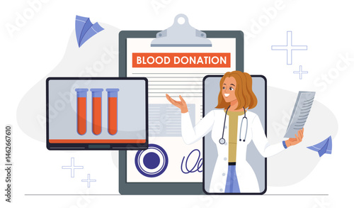 Blood donation awareness concept. Vector illustration