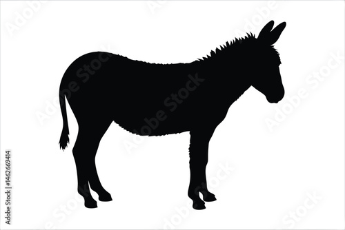Donkey silhouette vector, donkey icon vector illustration
