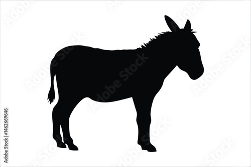 Donkey silhouette vector, donkey icon vector illustration