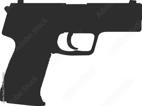Icon of a self-loading German pistol for police and military HK USP silhouette in black.