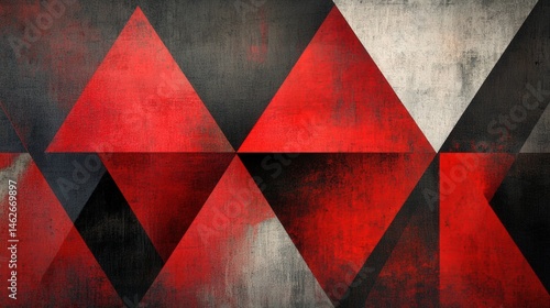 Wallpaper Mural Abstract geometric pattern with red and gray shapes background Torontodigital.ca