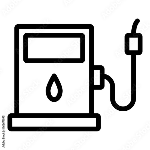 Fuel Station Vector Line Icon Design