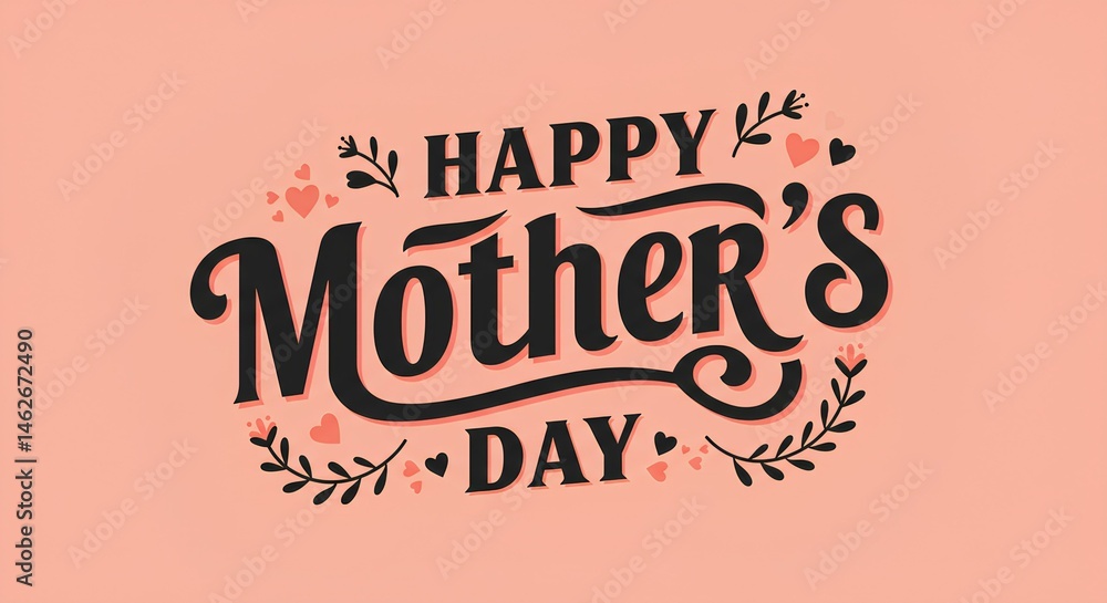 Fototapeta premium Happy Mother's Day graphic design for celebration. 