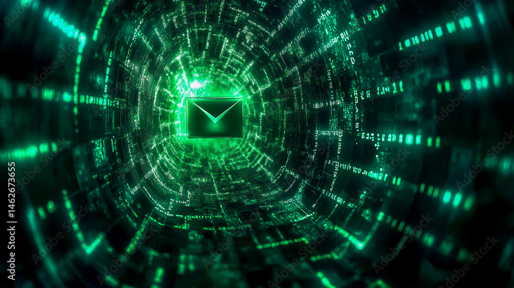 Obraz premium An encrypted email being sent over a secure network
