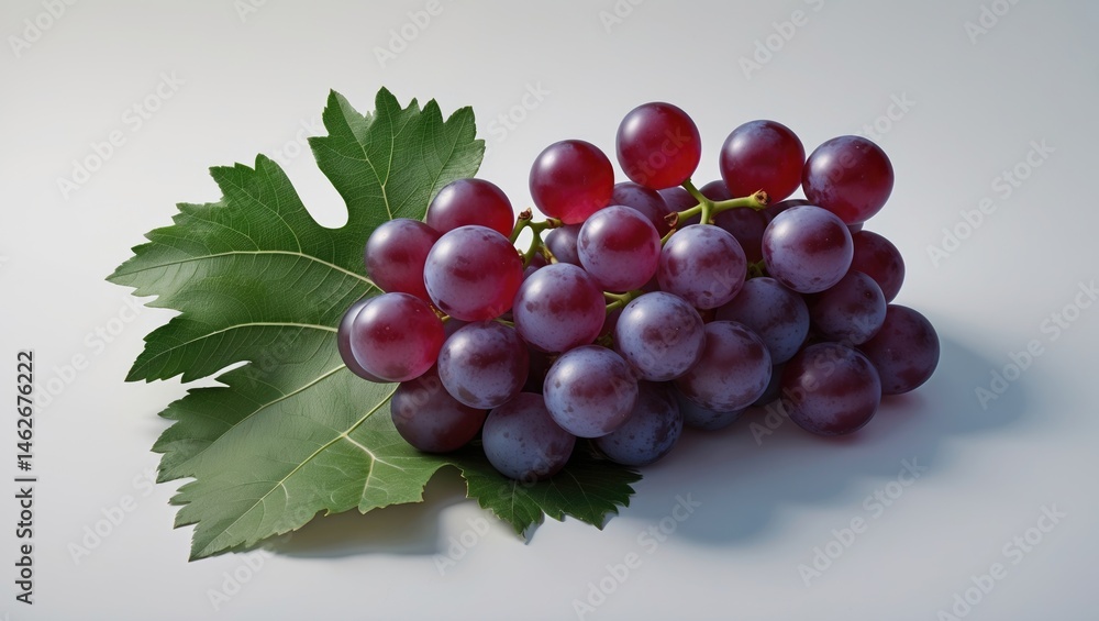 Fototapeta premium The green hue of white grapes is due to their natural color within the grape family.