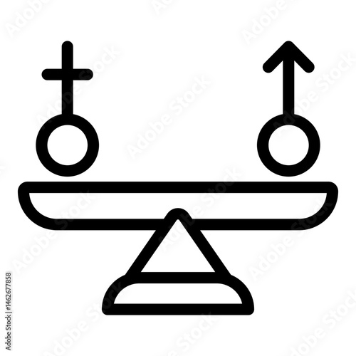 Gender Equality Vector Line Icon Design