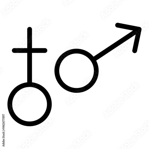 Gender Vector Line Icon Design