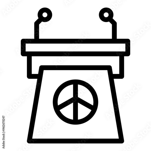 Tribune Vector Line Icon Design