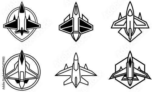 Modern Fighter Jet Line Art Designs