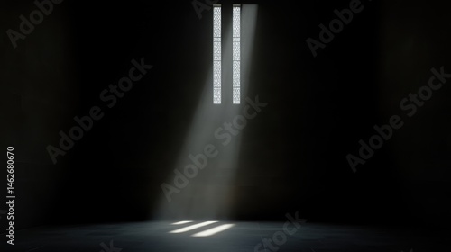 Empty room, single light source