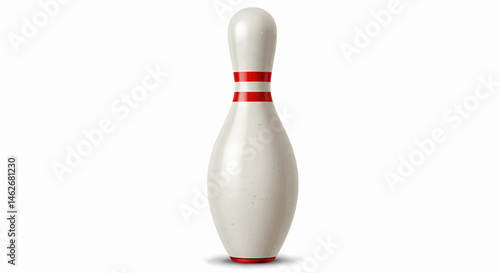 A single bowling pin stands upright. On a transparent white background, convertible to vectors.