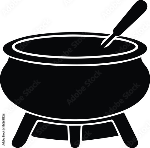 fondue pot silhouette vector