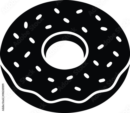 donut dessert silhouette vector symbol