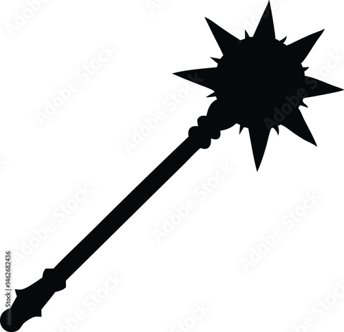 mace weapon silhouette vector illustration