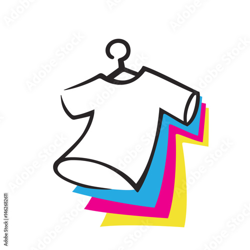 t-shirt logo shirts colorful tee vector design illustration