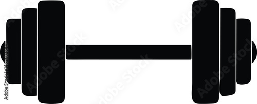 dumbbell silhouette vector icon