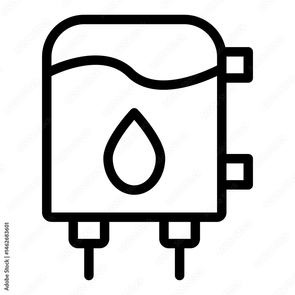 Fototapeta premium Water Boiler Vector Line Icon Design