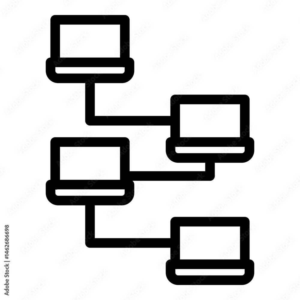 Network Topology Vector Line icon Design Network Topology Vector Line icon Design