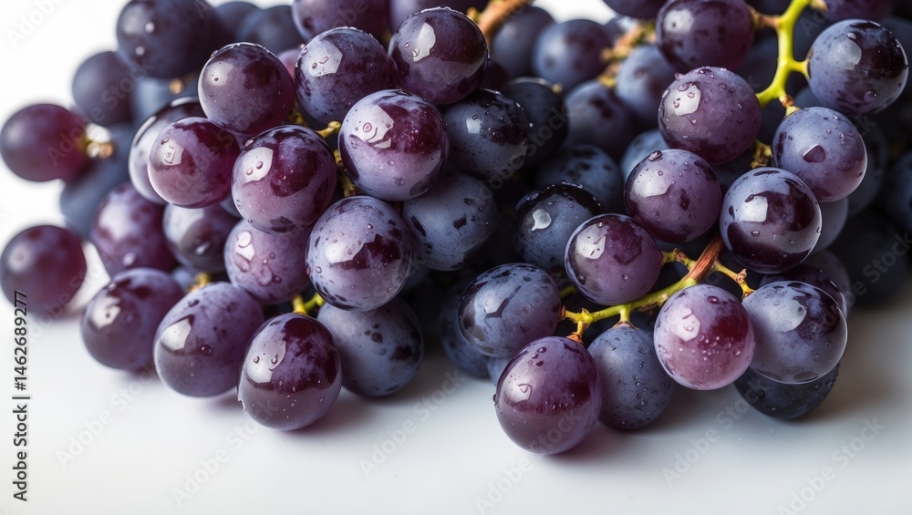 Fototapeta premium Isolated purple grape branch on white surface