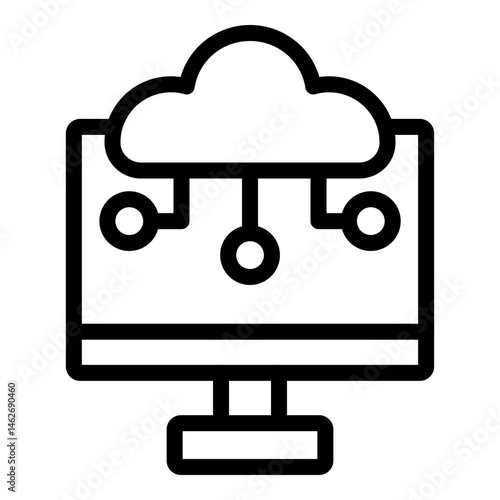 Cloud Compution Vector Line icon Design