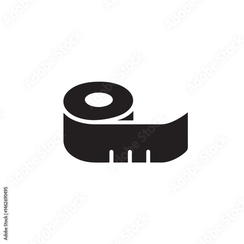 Measuring Tape Silhouette, Length Measurement Tool Vector