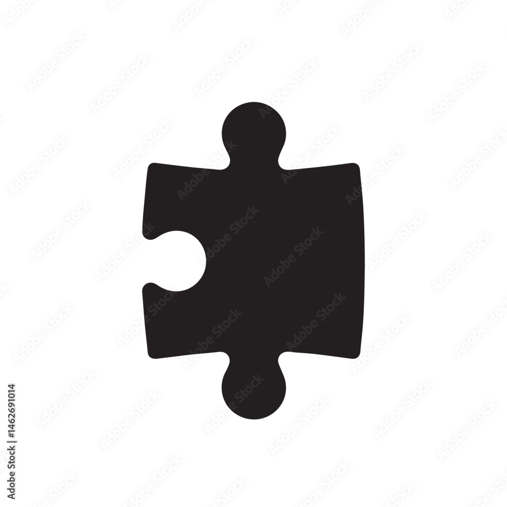 Puzzle Piece Silhouette, Game and Problem-Solving Icon Vector Puzzle Piece Silhouette, Game and Problem-Solving Icon Vector