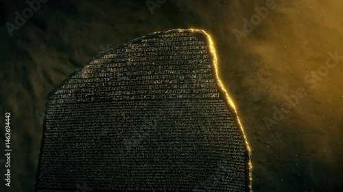 Ancient Language Carved Stone Tablet
