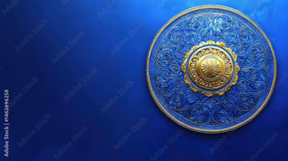 Naklejka premium Mandala patterns on blue background illustration illustration , no logos, no brands