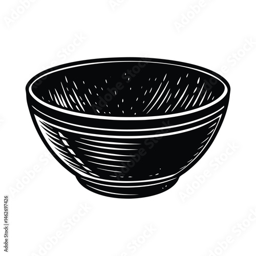 a food bowl vector art silhouette 