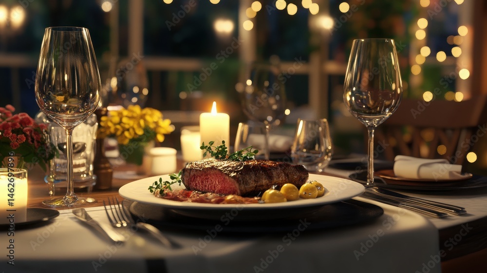Fototapeta premium christmas table setting