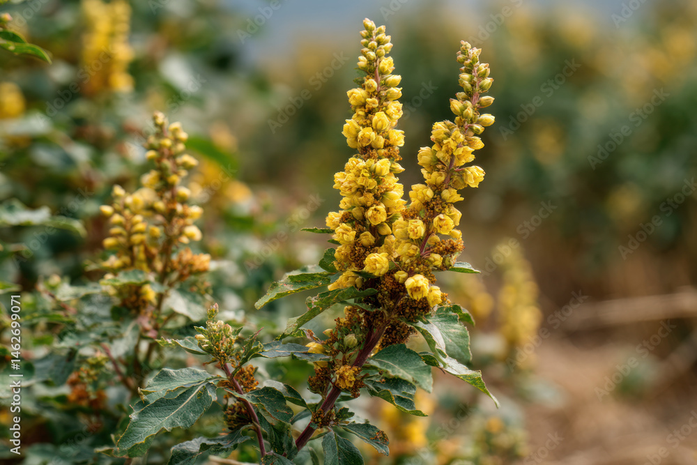A macro shot of goosefoot blossoms, the plant as a source of airborne allergens A macro shot of goosefoot blossoms, the plant as a source of airborne allergens