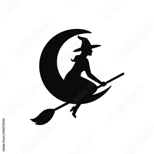 witch flying on a broom