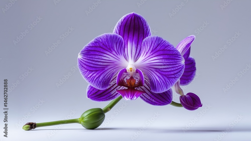 Obraz premium Isolated Violet Orchid Bud against plain background