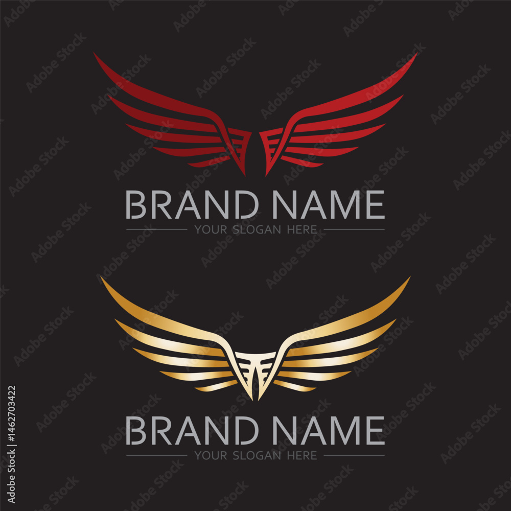 Dark Mode Stylized Wing Emblem Vector Dark Mode Stylized Wing Emblem Vector