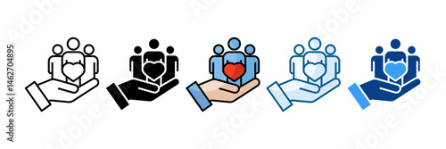 Community Building Icon Set Multiple Style Collection