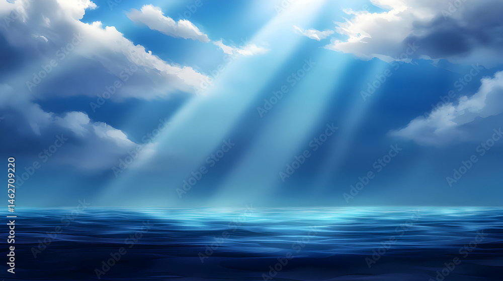 Ocean Sunlight Rays Dramatic Sky Ocean Sunlight Rays Dramatic Sky