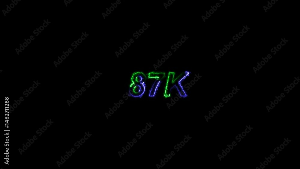 Neon line 87k Ultra HD icon isolated on black background. animation in Easy to put into any video... Neon line 87k Ultra HD icon isolated on black background. animation in Easy to put into any video...