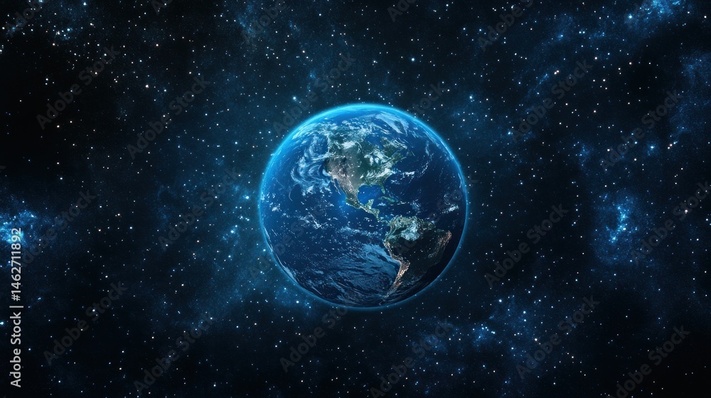 Fototapeta premium Stunning detailed view of planet earth from space highlighting the americas