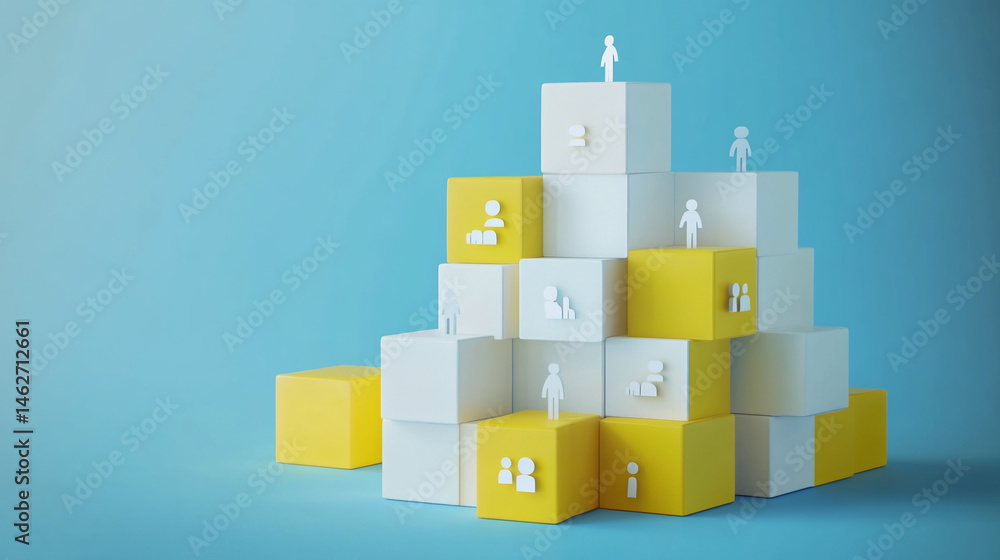 Naklejka premium Pyramid of People, Growth and Progression