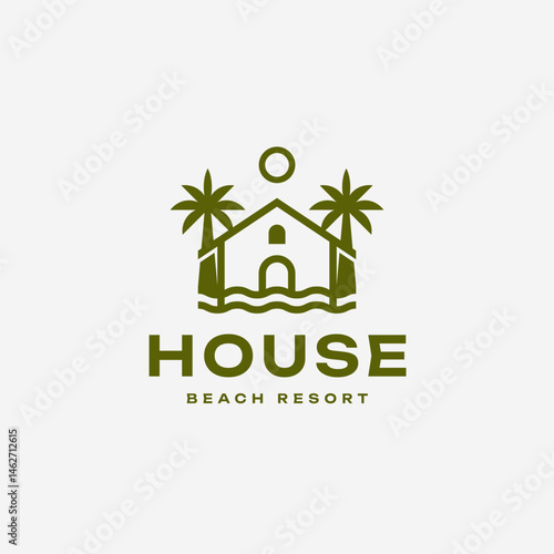Palm House Logo Design Vector Template.