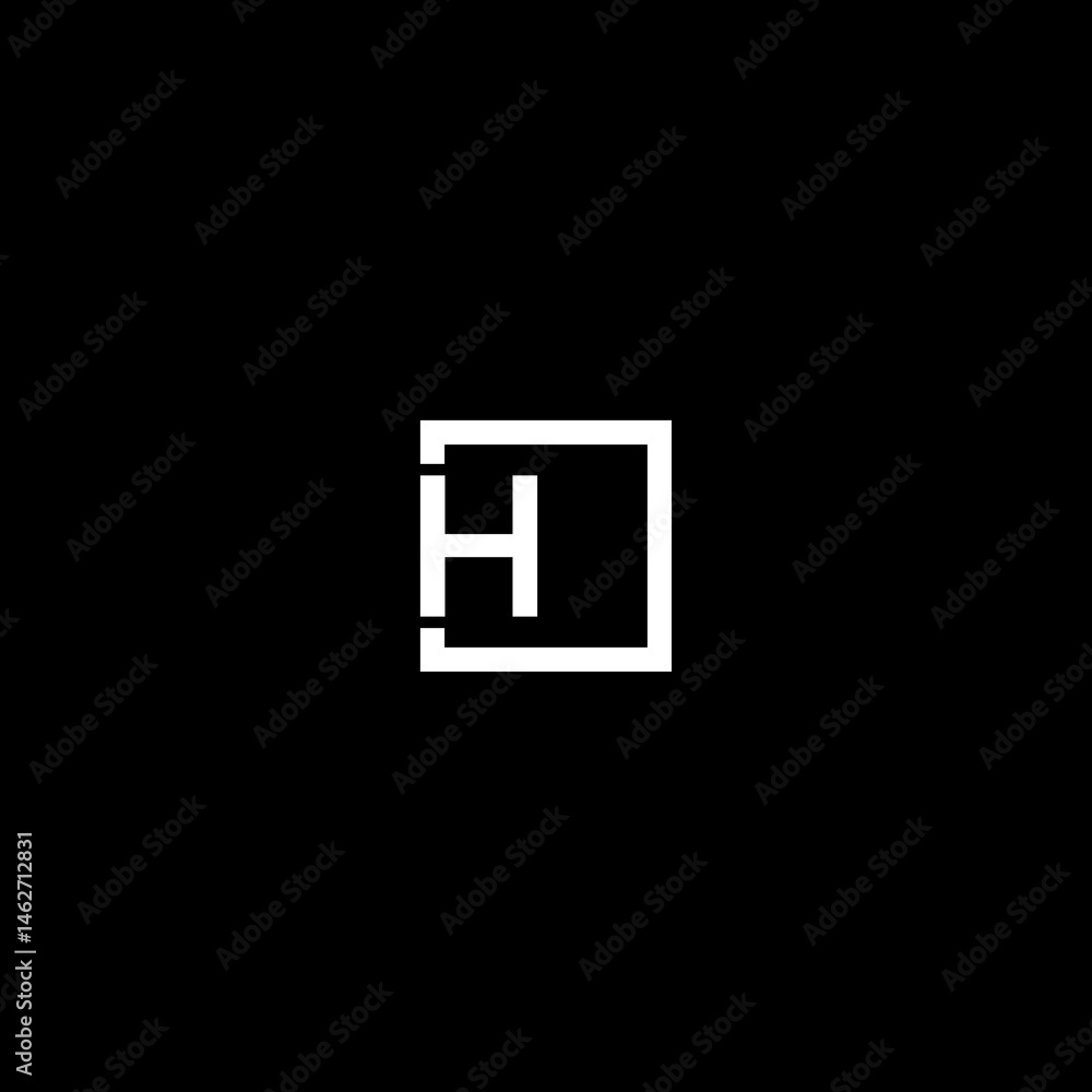 h letter logo combination with box h letter logo combination with box