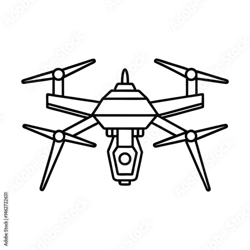 drone flight mode hovering again line art vector silhouette