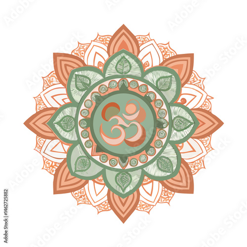 Yoga icon combined with mandala pattern