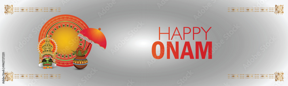 Φωτογραφία Happy onam festival with snake boat race and illustration